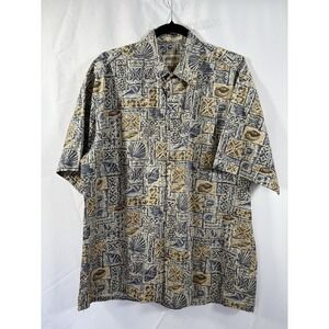 campia moda‎ hawaiian shirt size L tropical short sleeve button up
